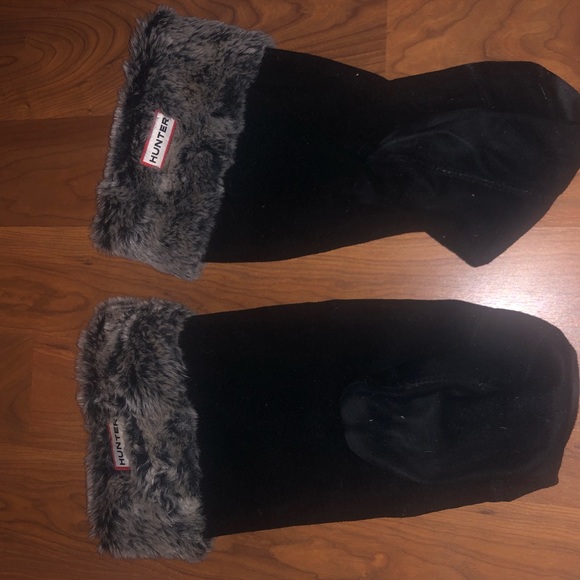 Black Hunter Boots + Fur Fleece Inserts US size 7 - Picture 7 of 8